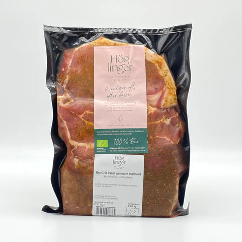 Bio Grill-Paket Rind und Schwein mariniert ca. 600 g