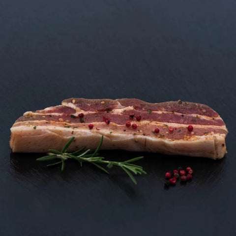 Bio Grill-Bauch vom Freilandschwein mariniert - 2 Stück