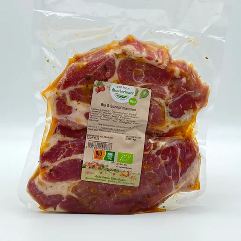 Bio Grill-Schopf vom Freilandschwein mariniert - 2 Stück